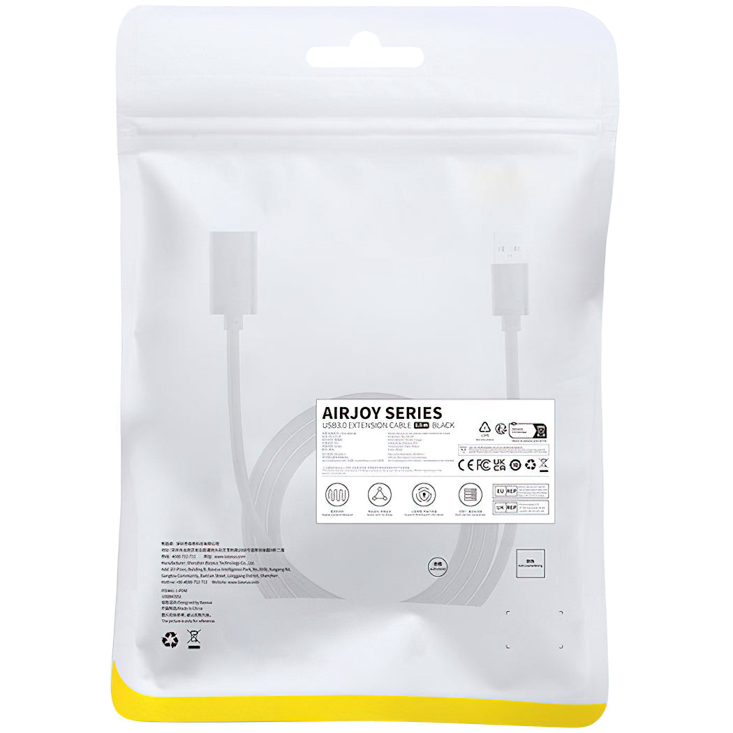 Baseus AirJoy Series USB 3.0 Extension, 1.5m, Black B00631103111-02