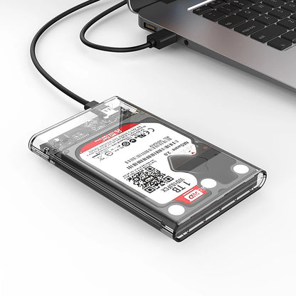 Rack Orico 2139C3 para HDD / SSD SATA 2.5 pulgadas, USB-C, Transparente