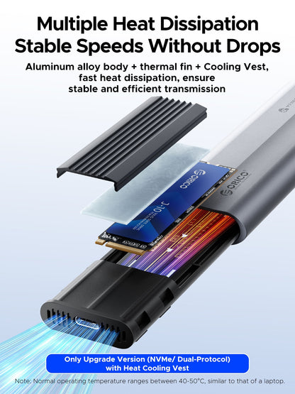Rack Orico AXM2-G2 para SSD M.2 NVMe, Gris