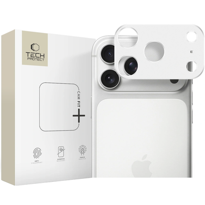 Marco de protección para la cámara trasera Tech-Protect Camalloy Fit+ para Apple iPhone 17 Pro Max, Aluminio, Plateado