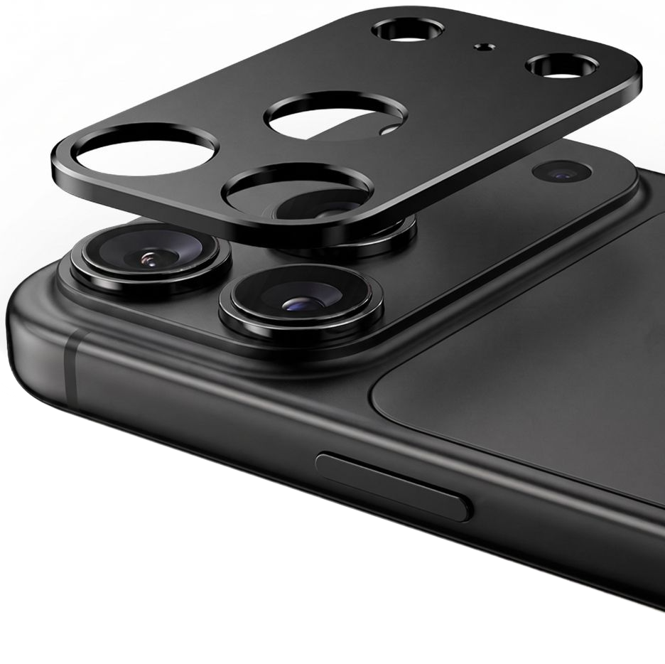 Marco de protección para cámara trasera Tech-Protect Camalloy Fit+ para Apple iPhone 18 Pro Max, Aluminio, Negro
