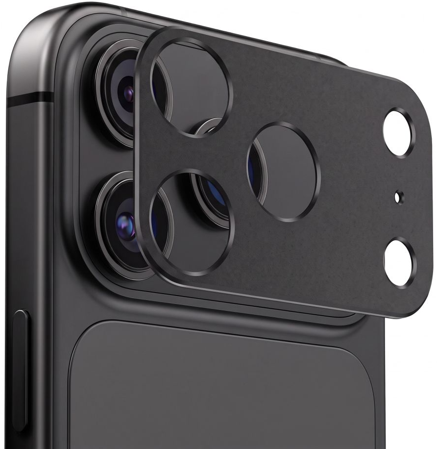 Marco de protección para cámara trasera Tech-Protect Camalloy Fit+ para Apple iPhone 18 Pro Max, Aluminio, Negro