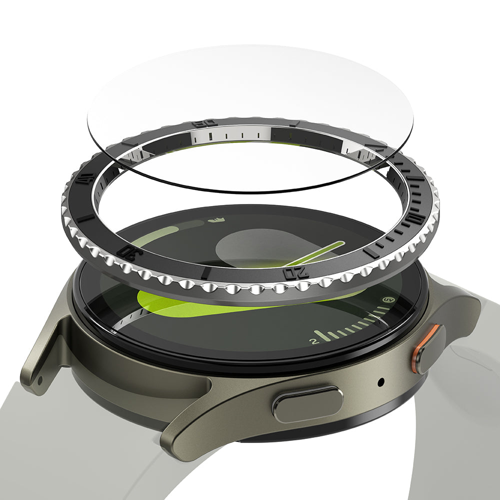 Marco de Protección Ringke Premium Styling para Samsung Galaxy Watch7 44mm, Modelo 3, Negro