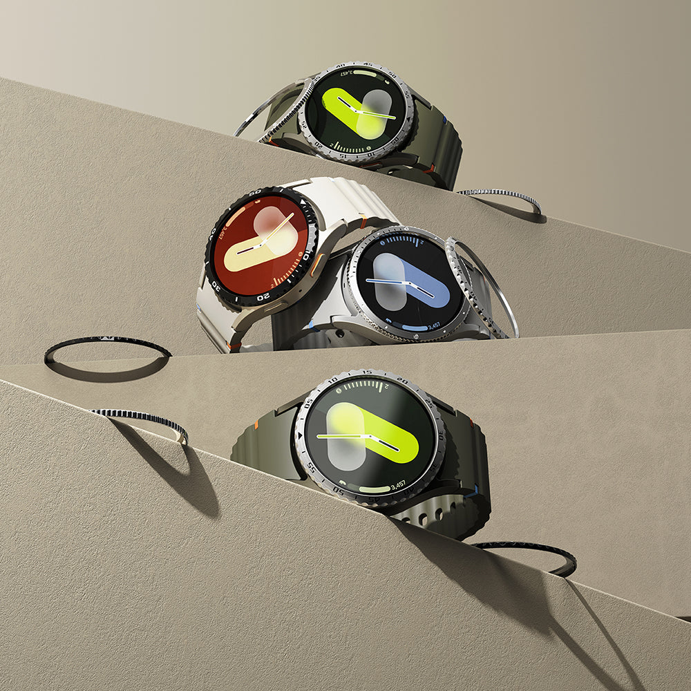 Marco de Protección Ringke Styling para Samsung Galaxy Watch7 40mm, Modelo 5, Plateado