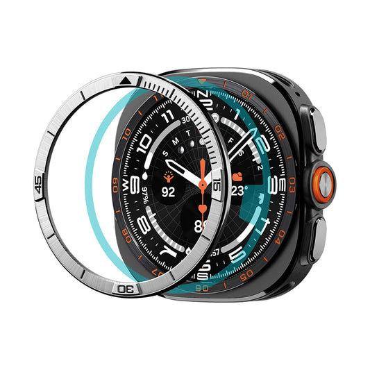 Marco Protector Spigen Tune Pilot para Samsung Galaxy Watch Ultra2, Plateado ACS11616