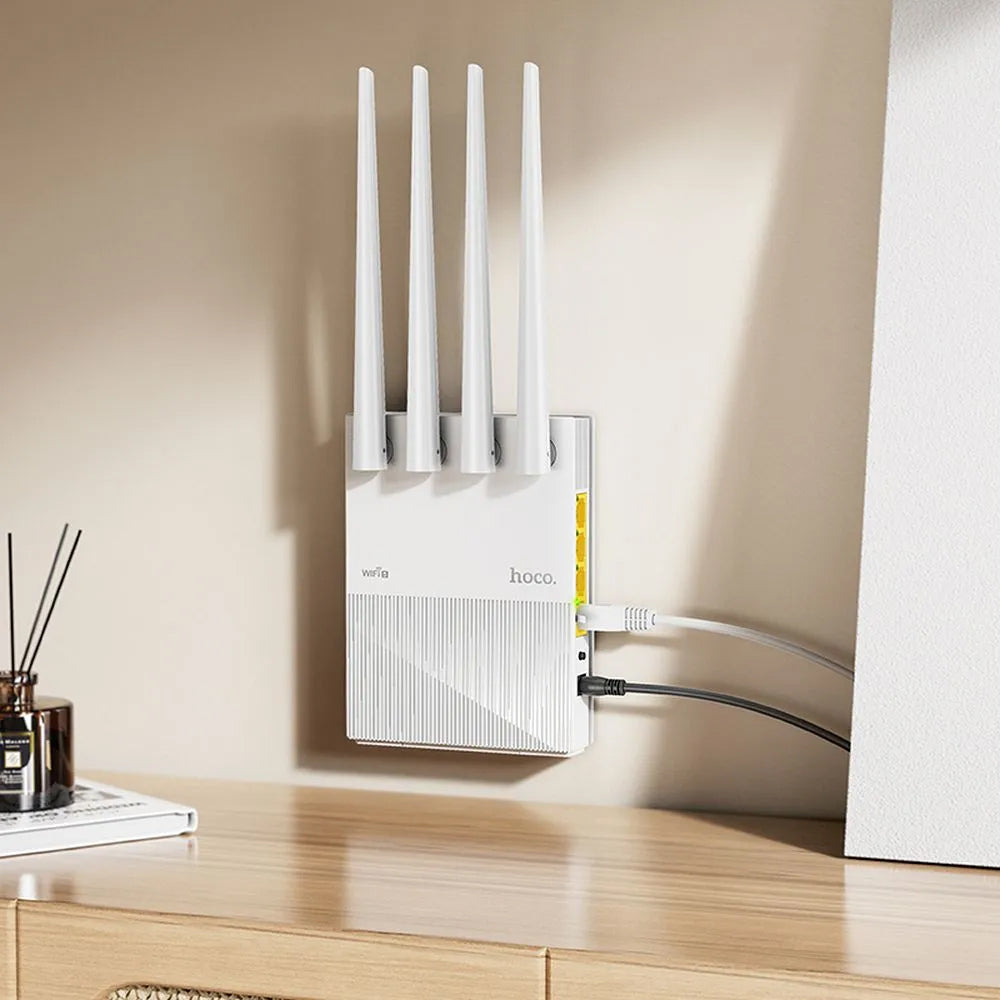 Router Wireless HOCO HI31, Banda Dual, Wi-Fi 5, Blanco