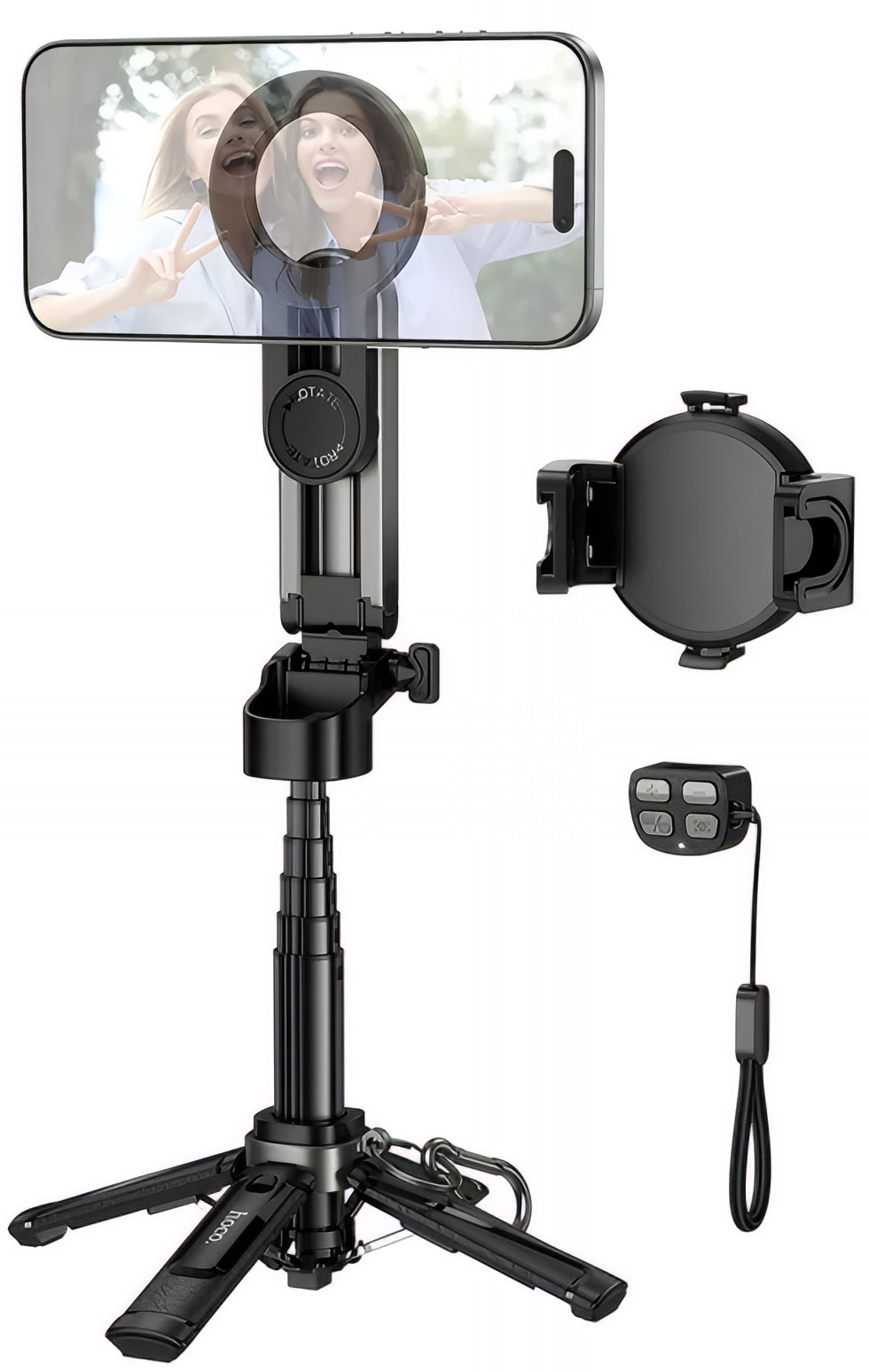 Selfie Stick Bluetooth HOCO K27 Pro, Universal, Negro