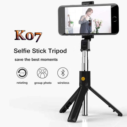 Selfie Stick Bluetooth Techsuit K07, Universal, Black