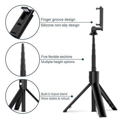 Selfie Stick Bluetooth Techsuit K22, Universal, Negro