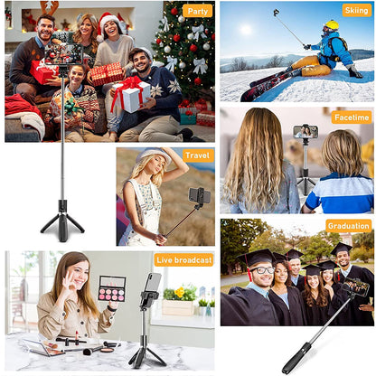 Selfie Stick Bluetooth Techsuit L02, Universal, Negro