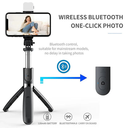 Selfie Stick Bluetooth Techsuit L02s, Universal, Negro