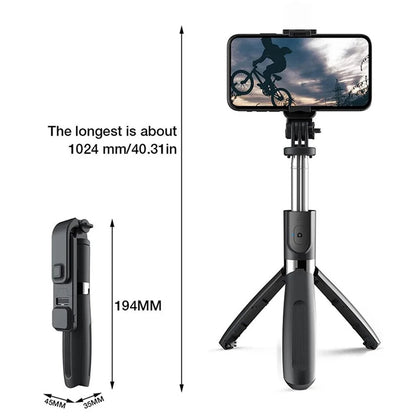 Selfie Stick Bluetooth Techsuit L02s, Universal, Negro