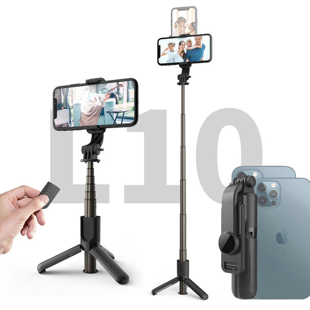 Selfie Stick Bluetooth Techsuit L10, Universal, Negro