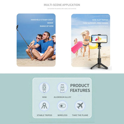 Selfie Stick Bluetooth Techsuit L10, Universal, Negro