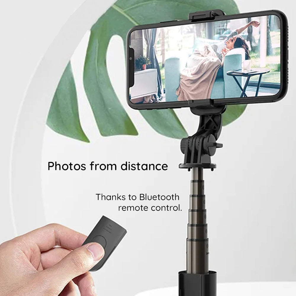 Selfie Stick Bluetooth Techsuit L10, Universal, Negro