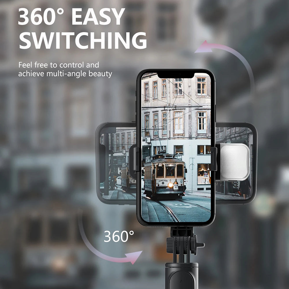 Selfie Stick Bluetooth Techsuit Q03s, Universal, Black