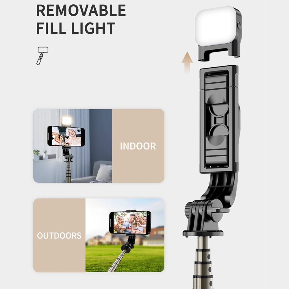 Selfie Stick Bluetooth Techsuit Q10s, Universal, Negro