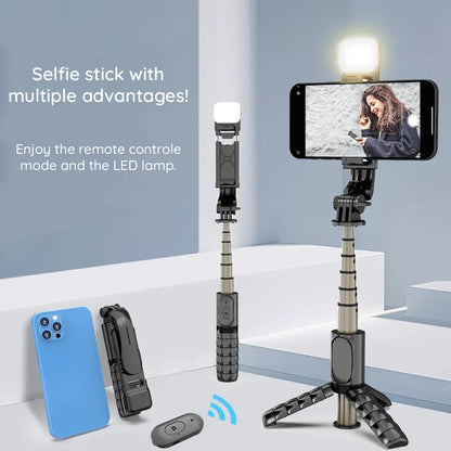 Selfie Stick Bluetooth Techsuit Q10s, Universal, Negro