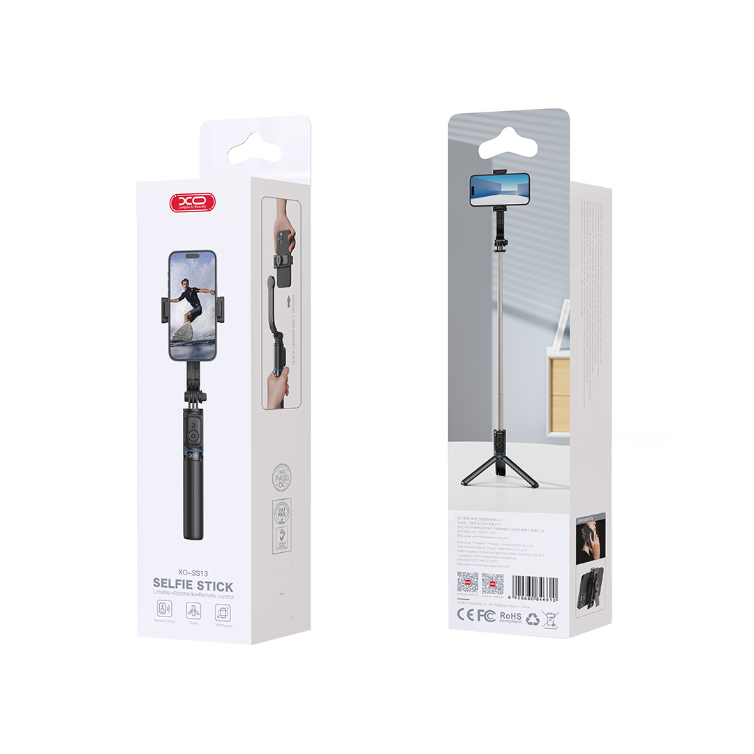 Selfie Stick Bluetooth XO Design SS13, Universal, Negro