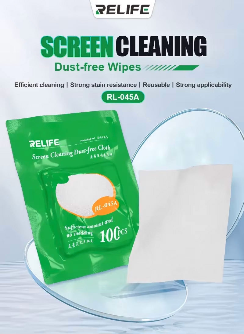Toallitas de Limpieza Secas Relife RL-045A, Set de 100 unidades