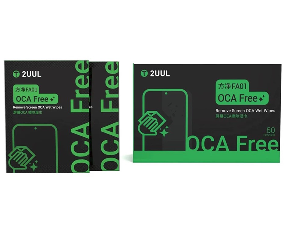 Toallitas de Limpieza Húmedas 2UUL FA01 para eliminación de Adhesivo OCA / LOCA, Set de 50 piezas