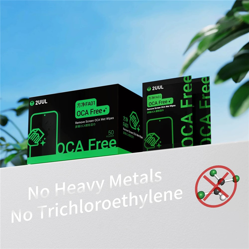 Toallitas de Limpieza Húmedas 2UUL FA01 para eliminación de Adhesivo OCA / LOCA, Set de 50 piezas