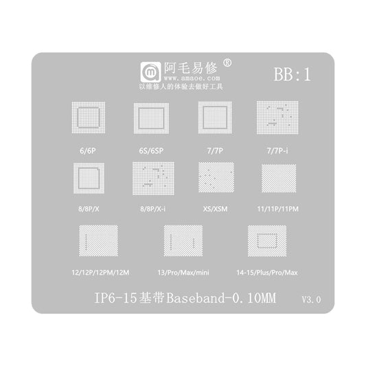 Malla BGA Amaoe para Apple iPhone 6 - 15 Series, CPU / Baseband / IC