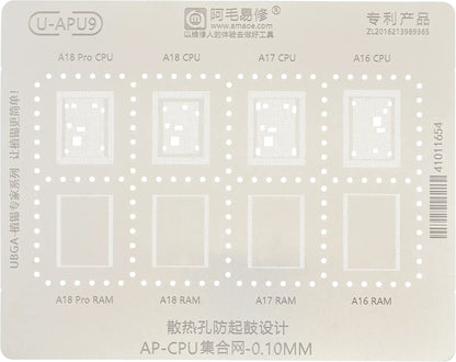 Malla BGA Amaoe U-APU9 para Apple iPhone 15 Pro Max