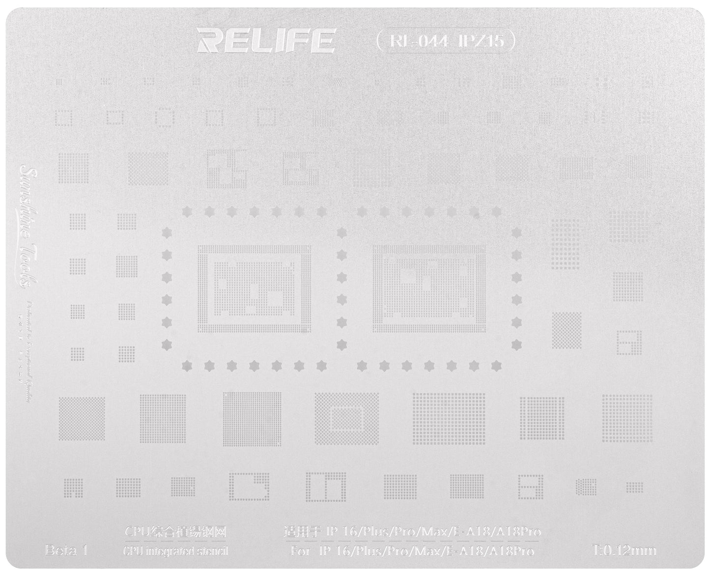 Stencil BGA Relife RL-044 IPZ15 para Apple iPhone 16, CPU