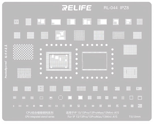 Malla BGA Relife RL-044 IPZ8 para Apple iPhone 13 / 13 Pro / 13 Pro Max / 13 mini, CPU