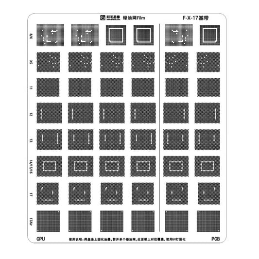 Plantilla de enmascaramiento UV CI Amaoe para Apple iPhone XS - Serie 17 Air, IC