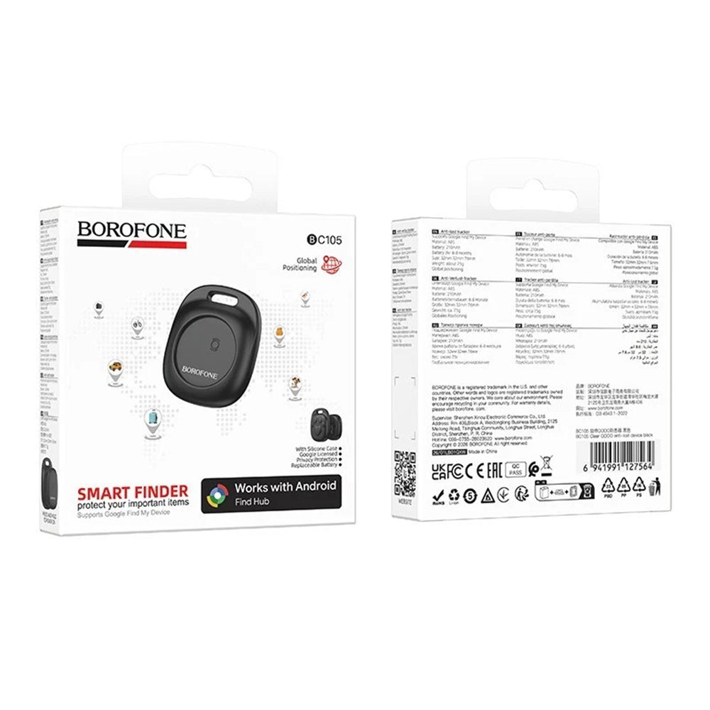 Borofone SmartTag BC105 para la Serie Android, Negro