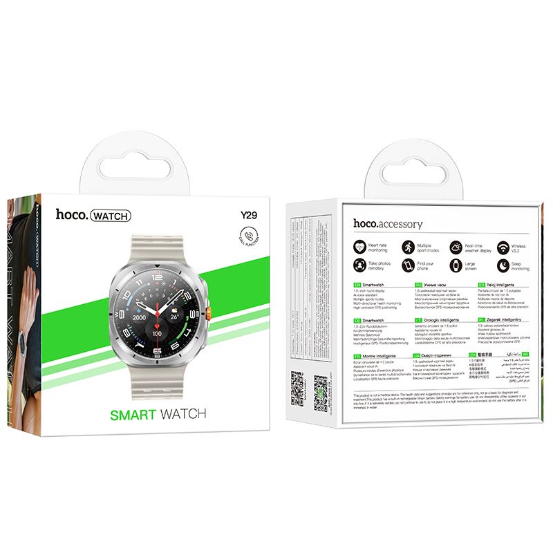 Smartwatch HOCO Y29 Call, Silver