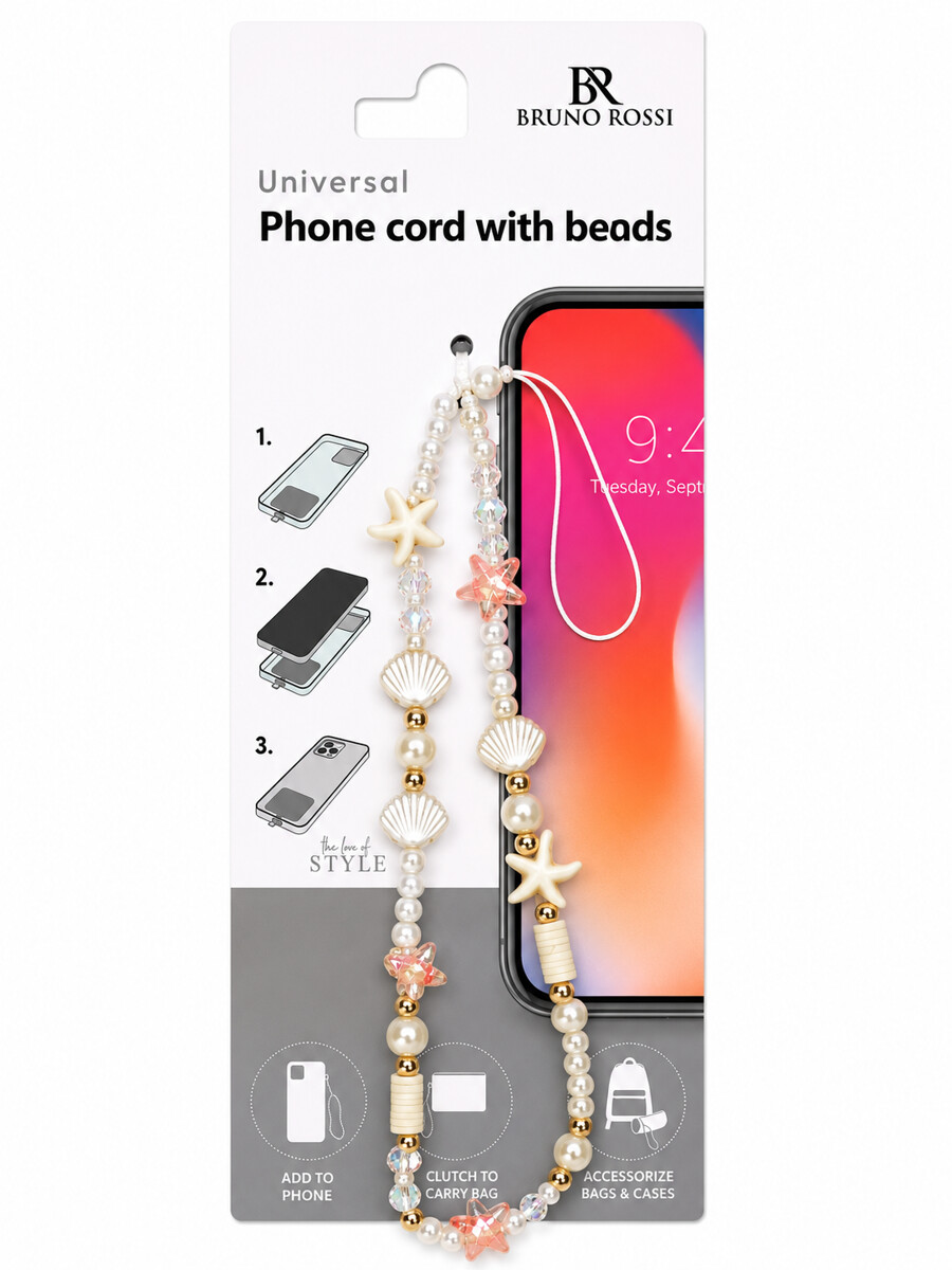 Cordón para Teléfono con Cuentas Bruno Rossi BT-13, Multicolor