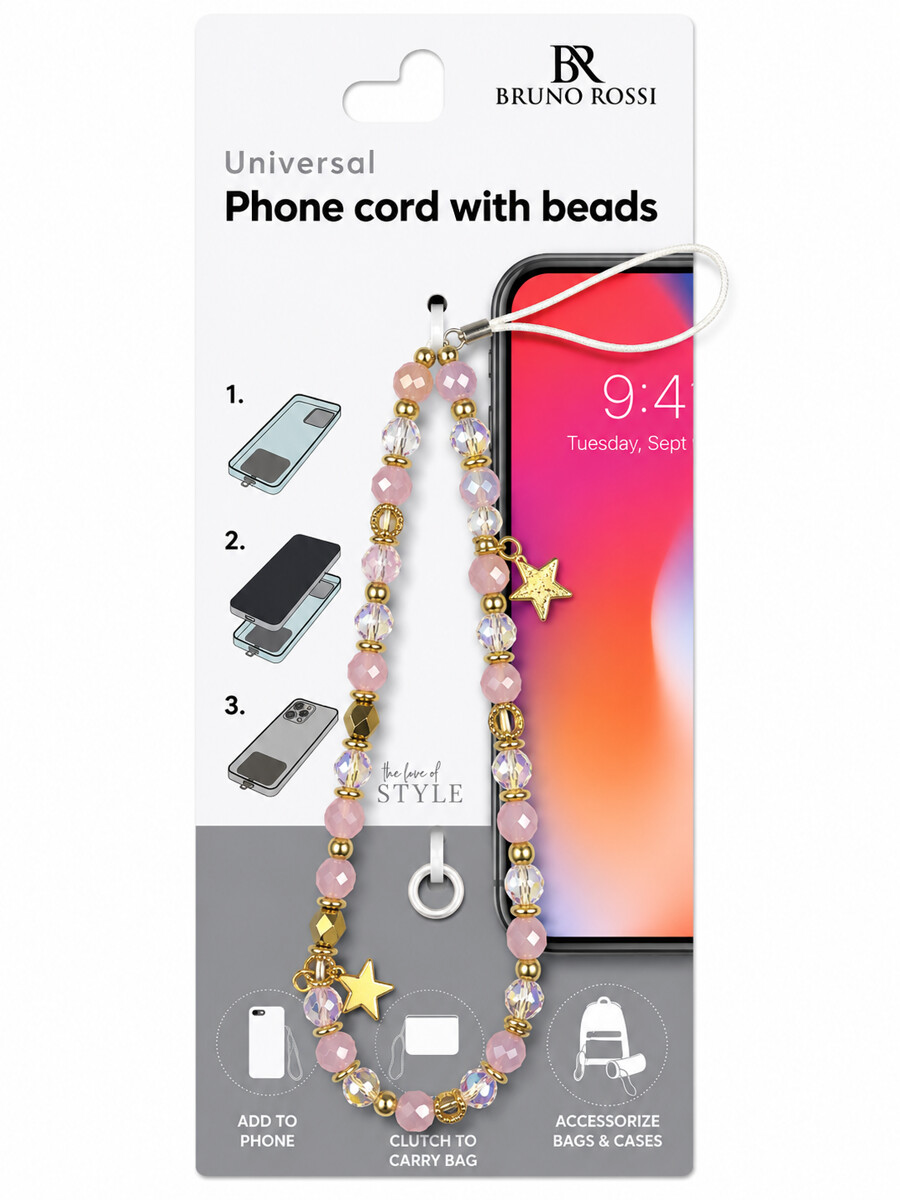 Cordón para Teléfono con Cuentas Bruno Rossi BT-21, Multicolor
