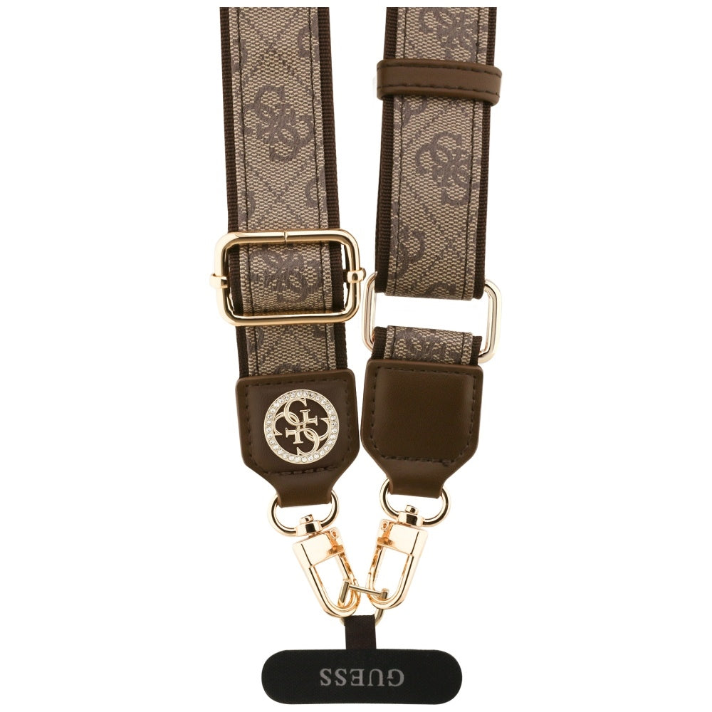 Cordón para Teléfono Guess 4G Strass Metal Logo, Marrón