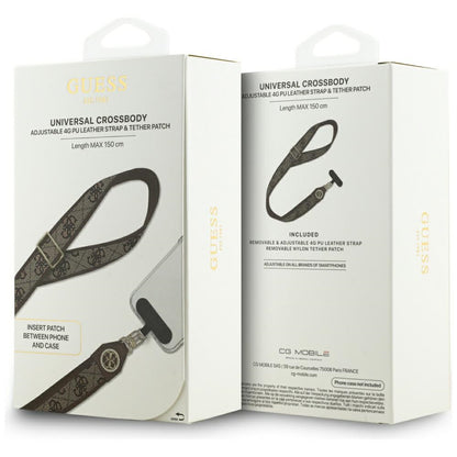 Cordón para Teléfono Guess 4G Strass Metal Logo, Marrón