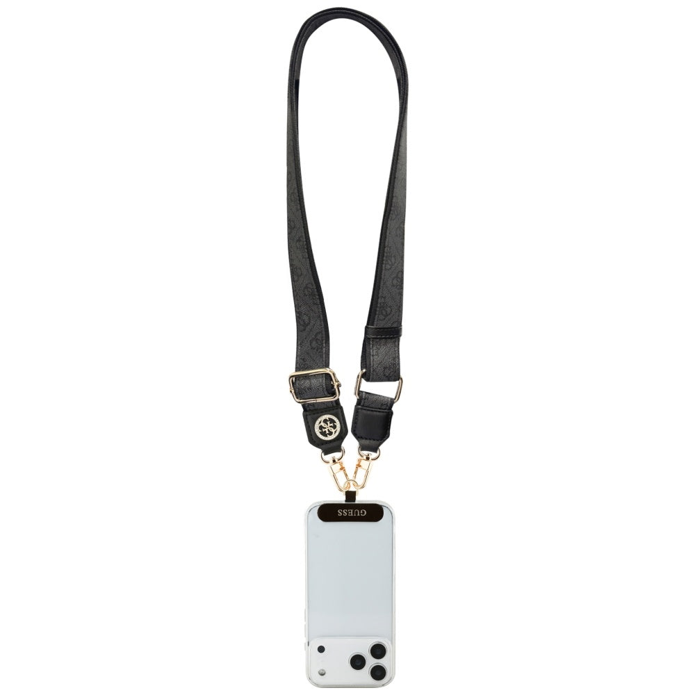 Cordón para Teléfono Guess 4G Strass Metal Logo, Negro