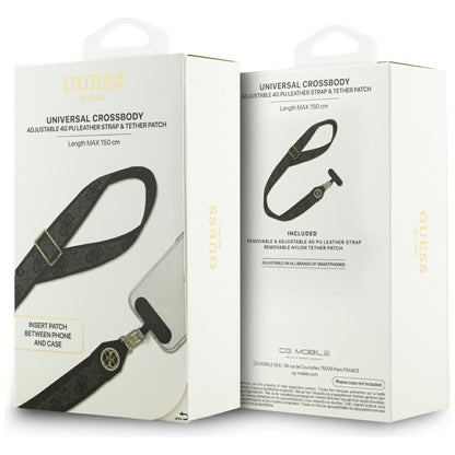 Cordón para Teléfono Guess 4G Strass Metal Logo, Negro