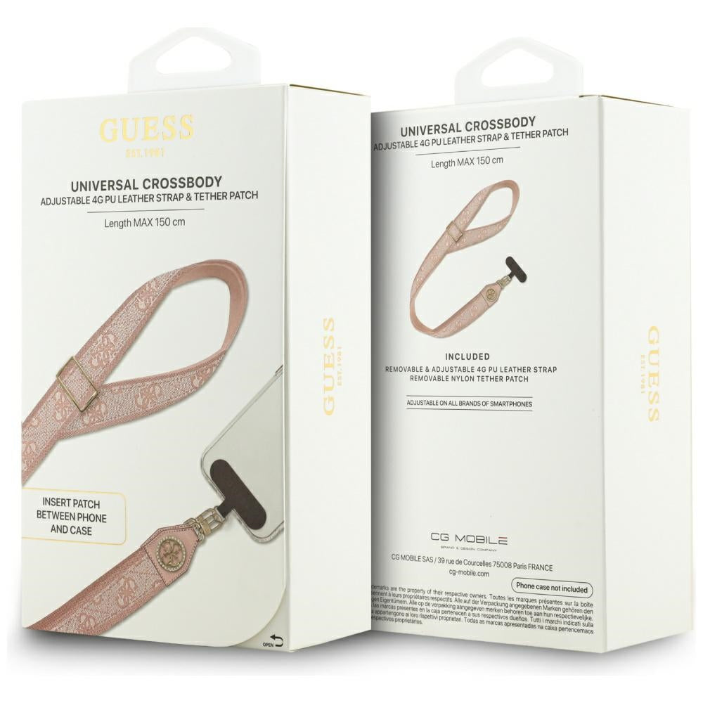 Cordón para Teléfono Guess 4G Strass Metal Logo, Rosa