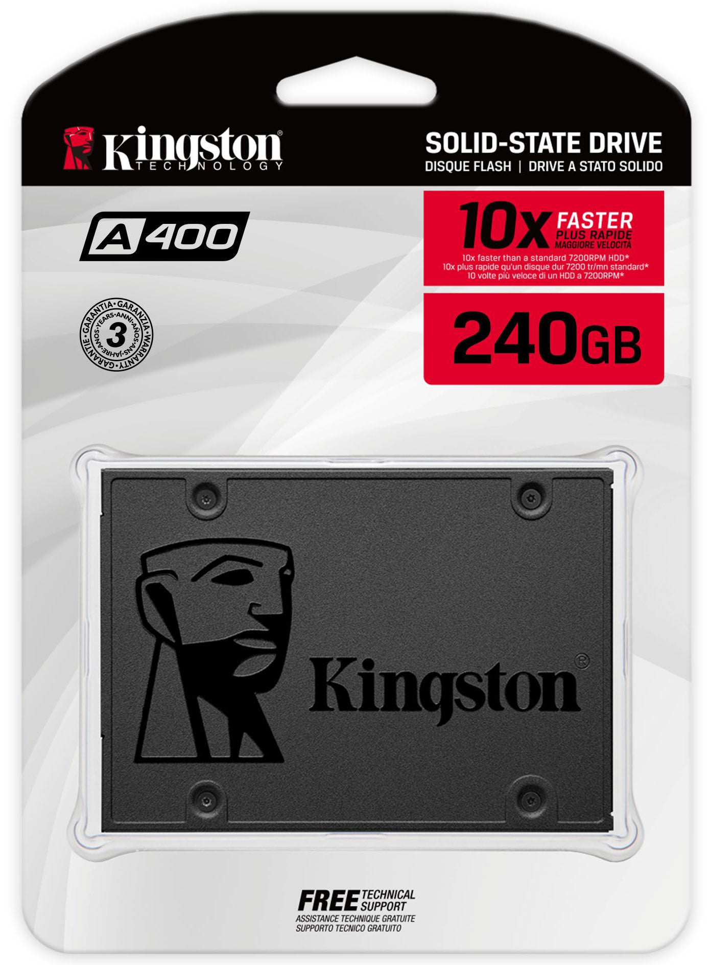 Solid State Drive (SSD) Kingston A400, 240GB, 2.5 pulgadas, SATA III SA400S37/240G