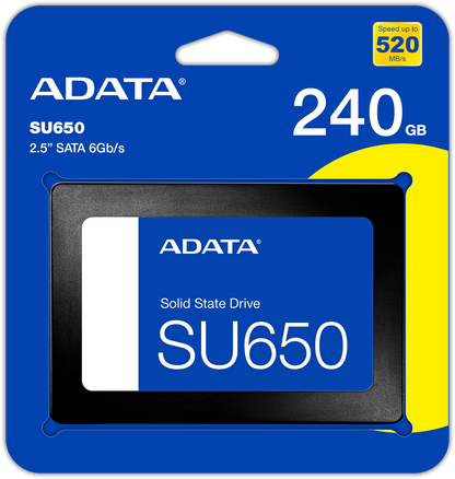 Unidad de estado sólido (SSD) Adata SU650, 2,5 pulgadas, 240 GB, SATA III ASU650SS-240GT-R 