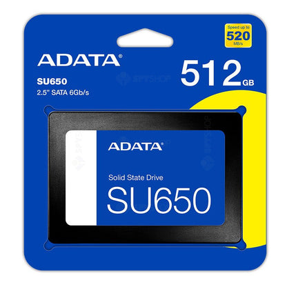 Unidad de Estado Sólido (SSD) Adata SU650, 512GB, 2.5 pulgadas, SATA III ASU650SS-512GT-R