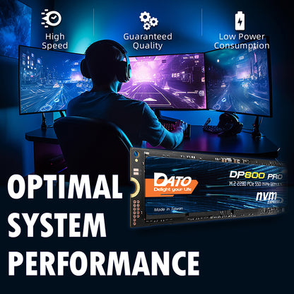 Solid State Drive (SSD) Dato DP800 Pro, NVME M.2 2280, PCIe, 4TB, Negro DP800PSSD-4TB