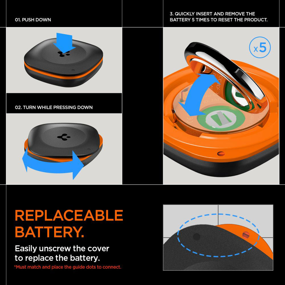 Spigen SmartTag TagMe para Series iOS, Negro