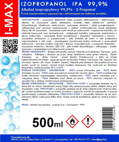 Spray de Limpieza Alcohol Isopropílico GSG24 I-Max, 500ml