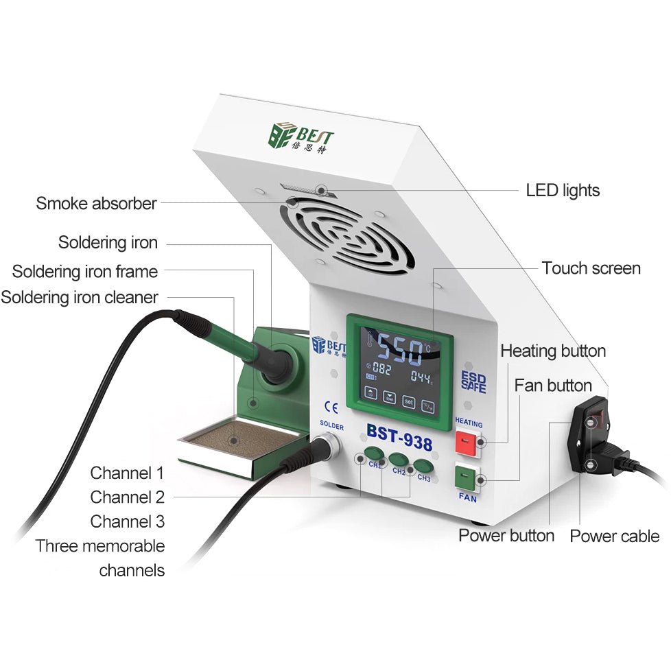 Letcon Best BST-938 Estación Letcon BST-938, con extractor de humos