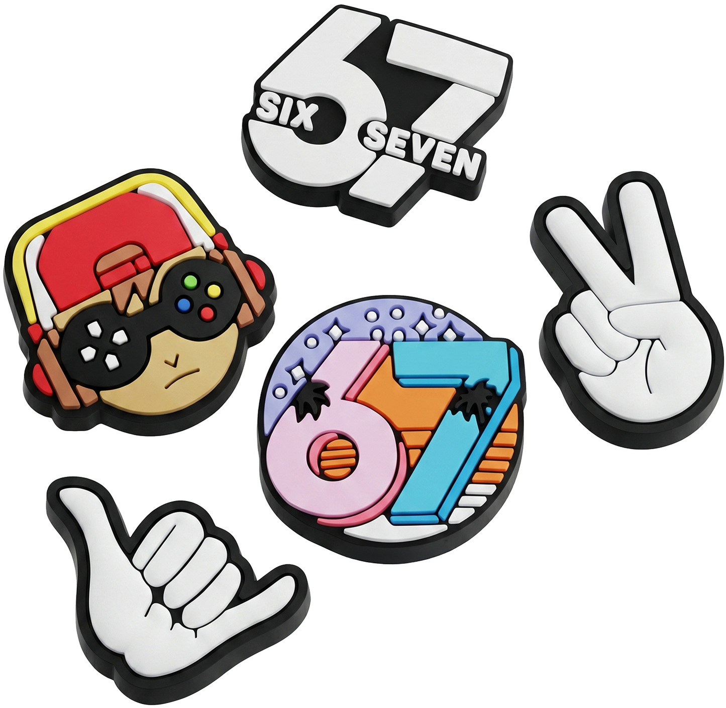Sticker 3D OEM 67 para Funda de Teléfono / Tableta, Set de 5 piezas, Multicolor