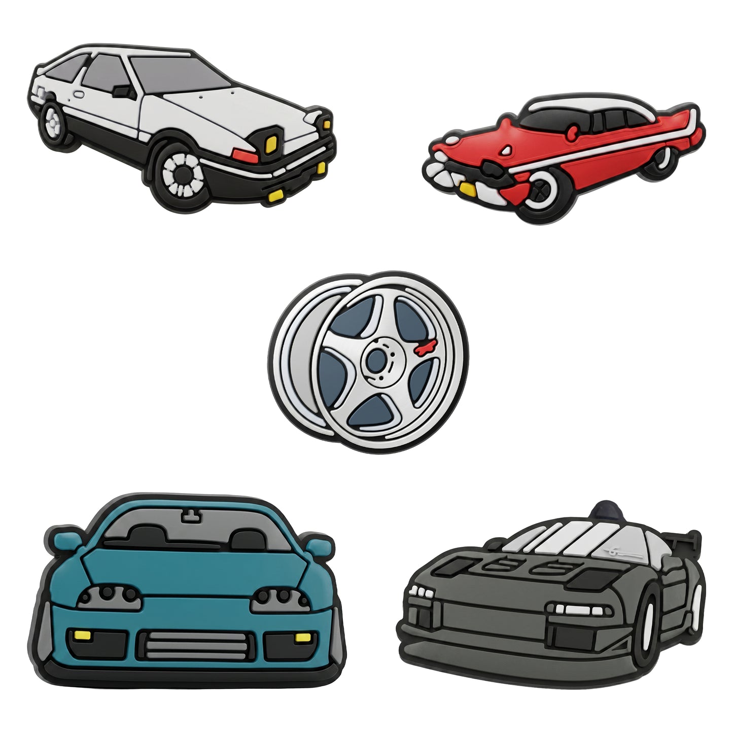 Pegatina 3D OEM Fast Cars para Funda de Teléfono / Tableta, Set de 5 piezas, Multicolor