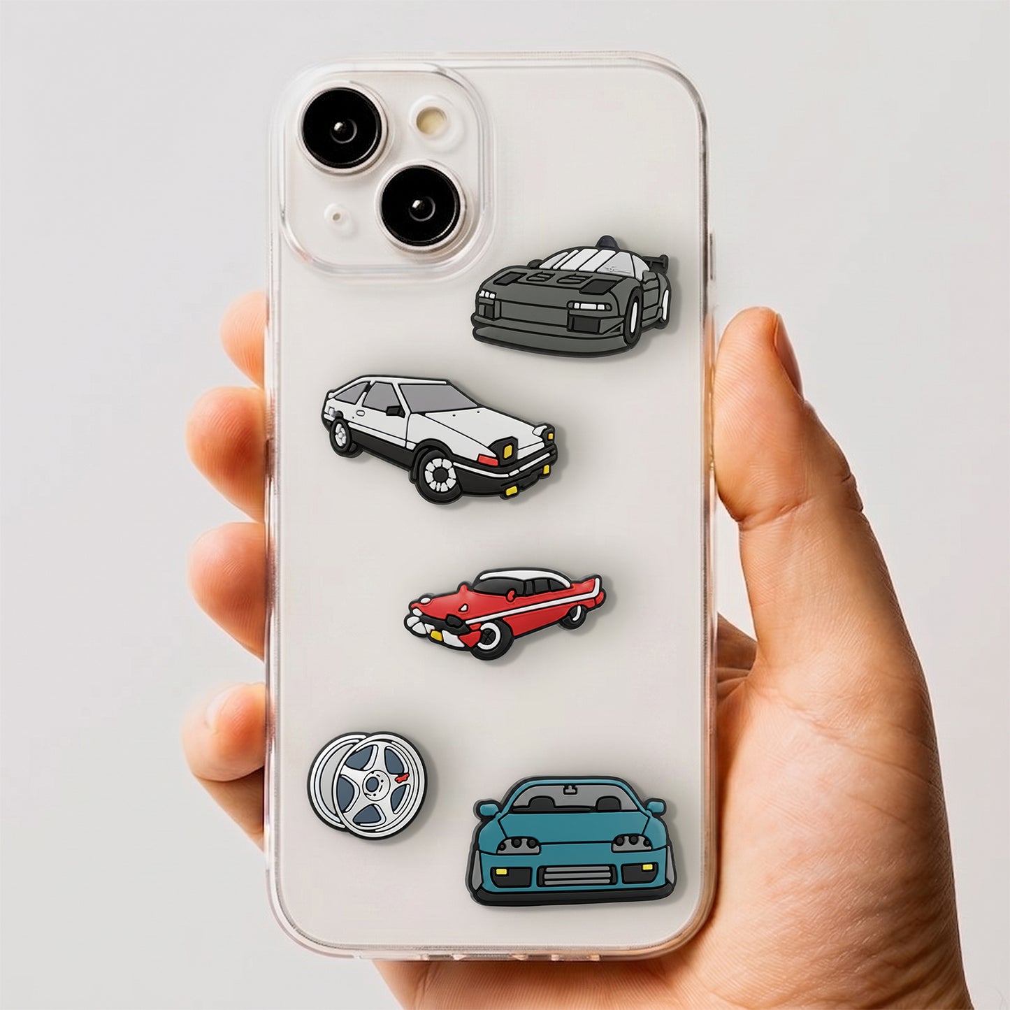 Pegatina 3D OEM Fast Cars para Funda de Teléfono / Tableta, Set de 5 piezas, Multicolor